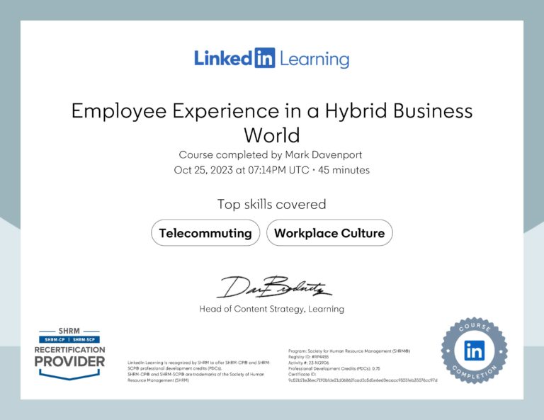 CertificateOfCompletion_Employee Experience in a Hybrid Business World